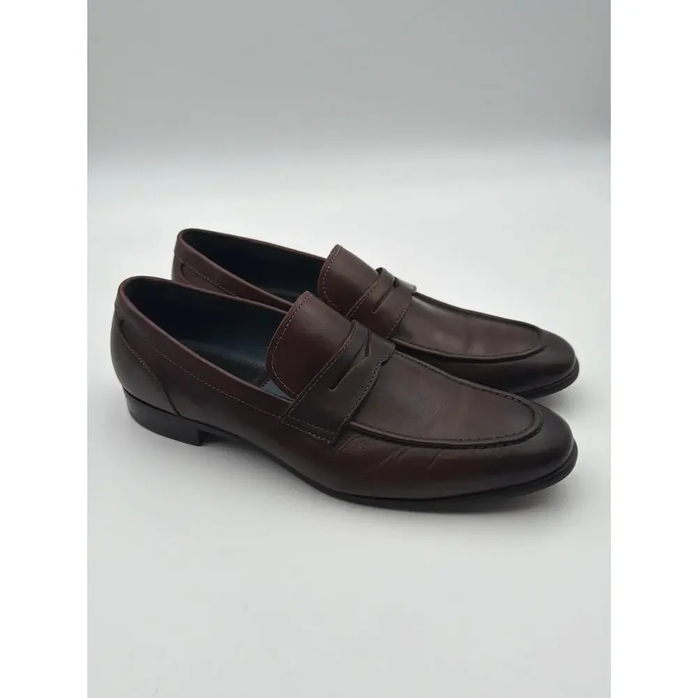 Blake McKay Davis Men’s Brown Leather Penny Loafers Size 10.5 NWOT